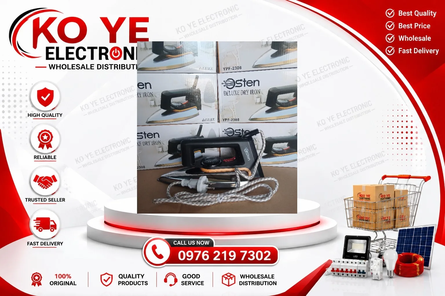 Osten မီးပူ (YPF-2308) / Osten Deluxe Dry Iron[span_2](start_span)[span_2](end_span)
