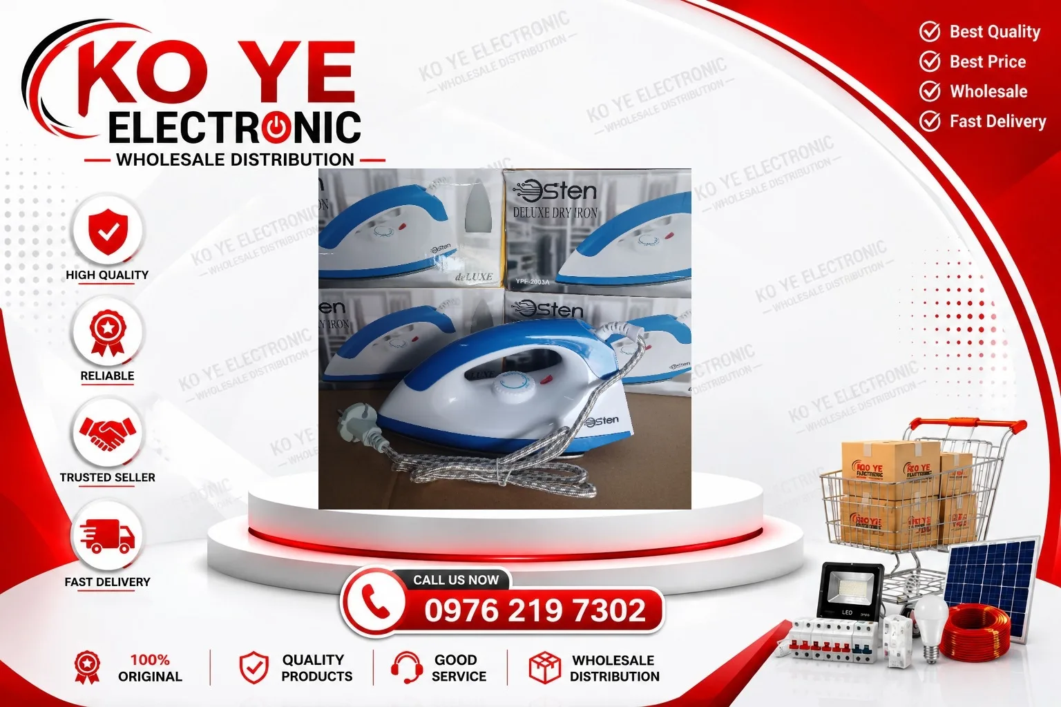 Osten မီးပူ (YPF-2003A) / Osten Deluxe Dry Iron[span_2](start_span)[span_2](end_span)