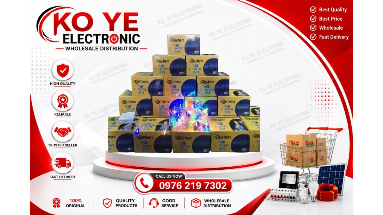 Osten မီးတွဲ ကာလာစုံ (မီးသီး ၁၀၀ ပါ / ကြိုးအရှည် ပေ ၃၀)