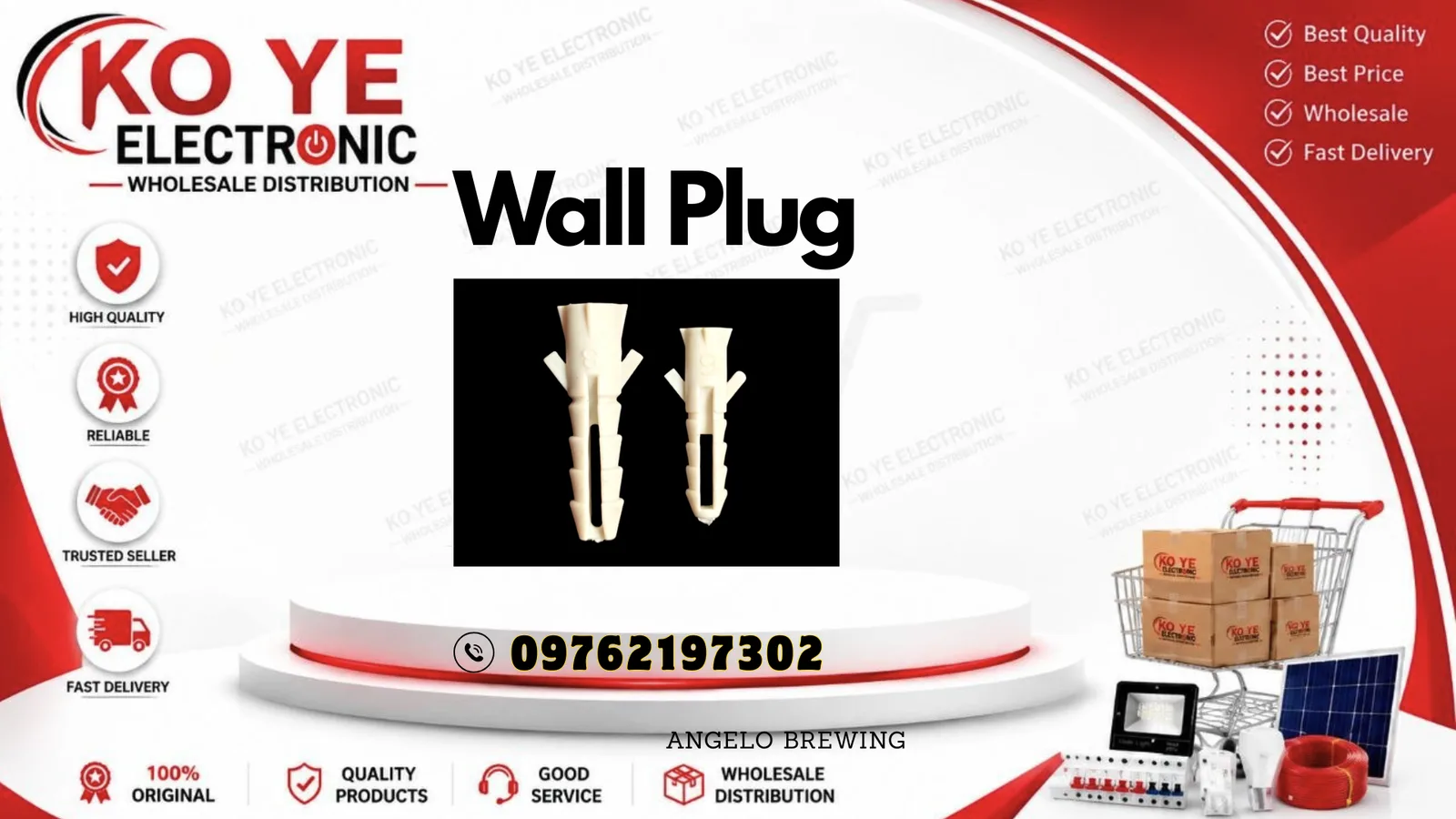 Wall Plug အဖြူ (M6 / M7 / M8)