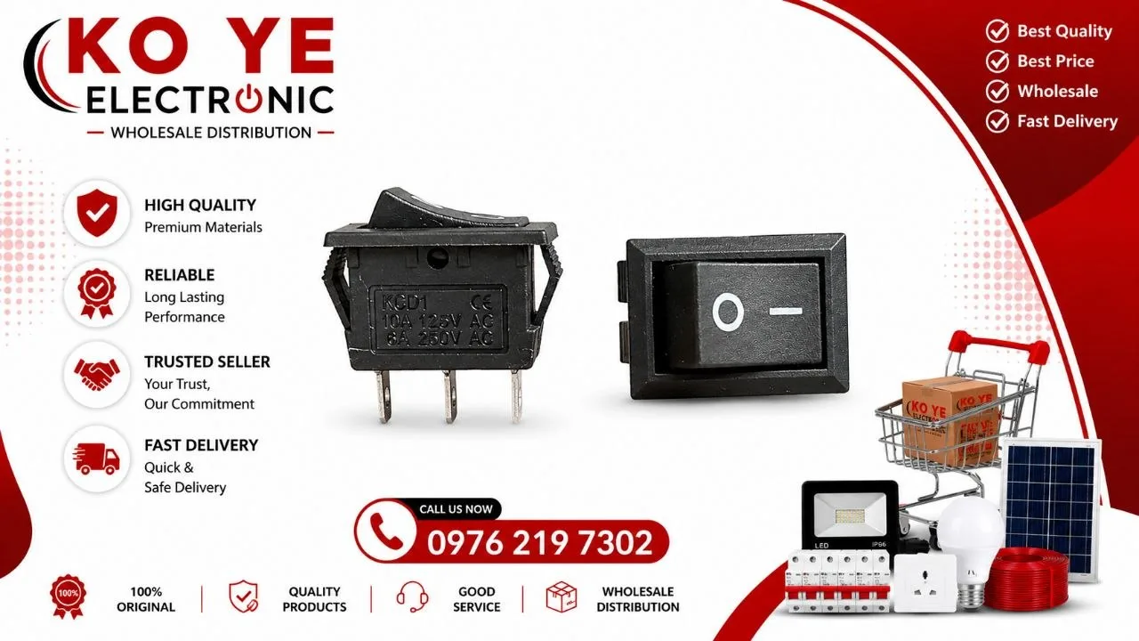KCD1 3-Pin Switch Small (၃ဆ ခလုတ်အသေး)