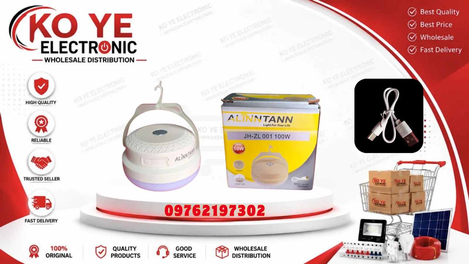 ALINNTANN 10W အားသွင်းမီးလုံး