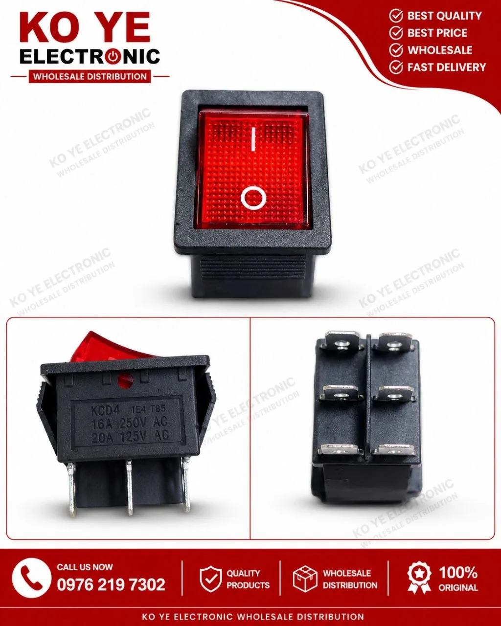 KCD4 6-Pin Switch Large (၆ဆ ခလုတ်အကြီး)
