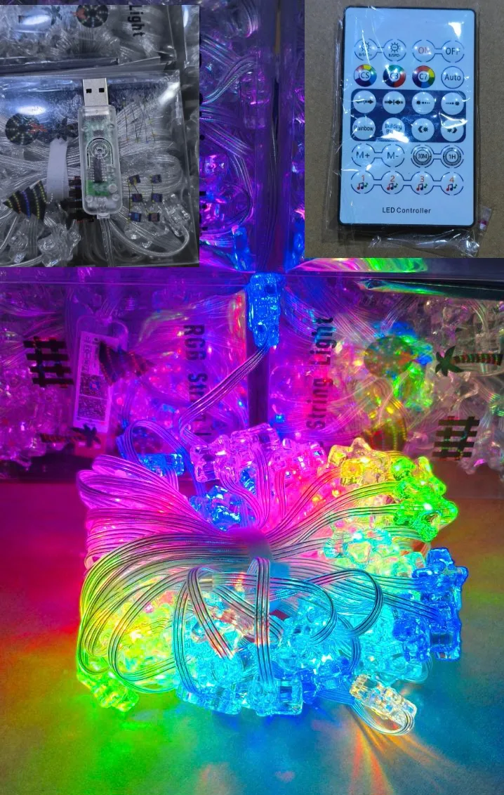 RGB သီတင်းကျွတ်မီးတွဲ (App & Remote) / Smart RGB USB String Light